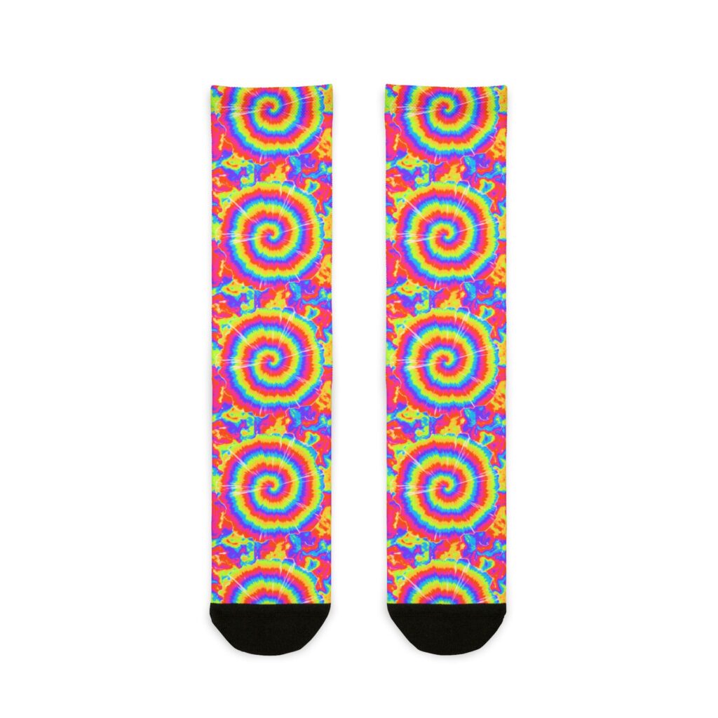 Tie-Dye Spiral Crew Socks