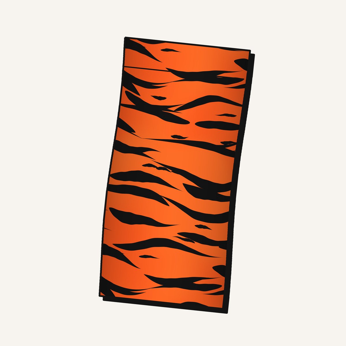 Tiger Stripes Prosthetic Leg Cover, flat-lay illustration of the stretch cover